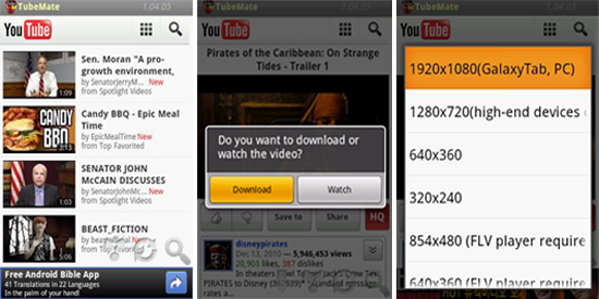 How to download from youtube android